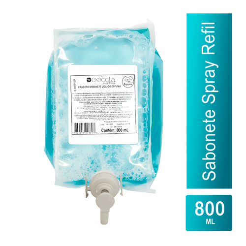 Sabonete Spray Refil Proteínas do Leite 800ml com Válvula Exaccta Trilha