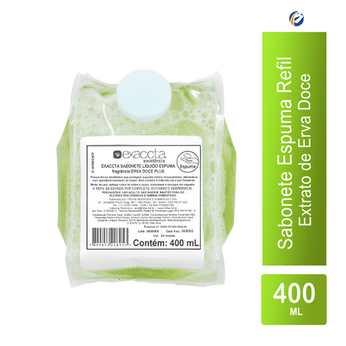 Sabonete Espuma Refil Erva Doce 400ml Exaccta Plus Trilha