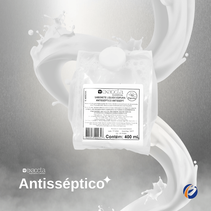 Sabonete-Espuma-Antisseptico-Hidratacao-400ml-Exaccta-Trilha-102316