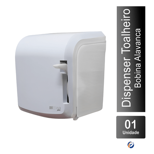Dispenser Toalheiro Bobina Alavanca Branco Cristal Elisa Plus