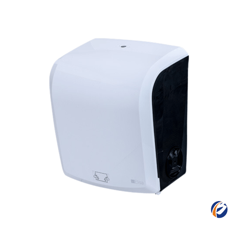 Dispenser Toalheiro Bobina Mini Auto Corte Branco e Preto Elisa