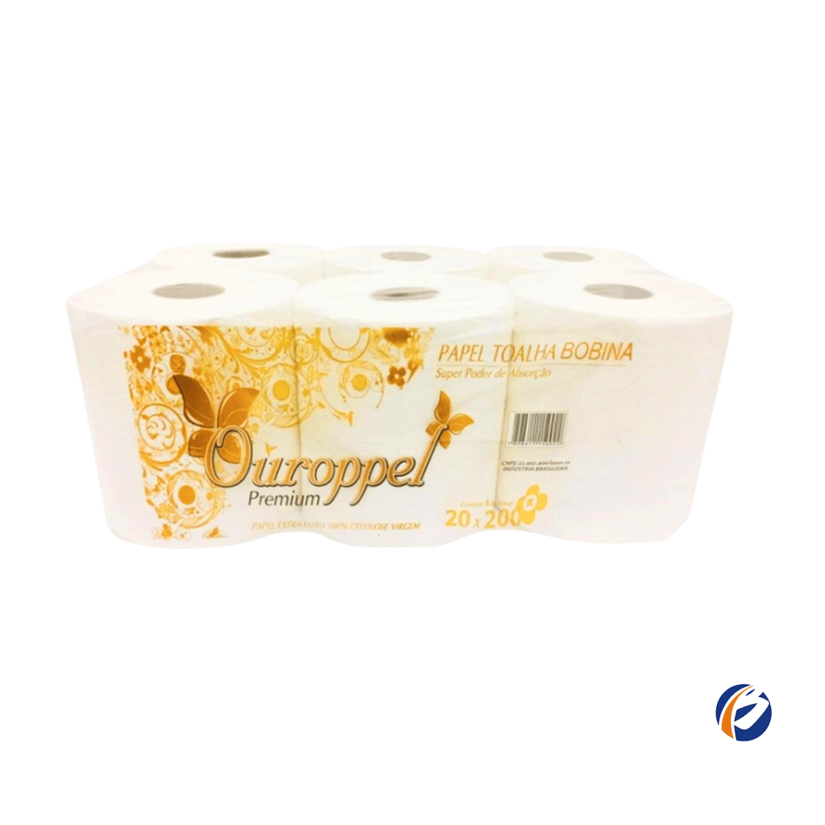Papel Toalha Bobina Premium 6x20x200m Ouroppel