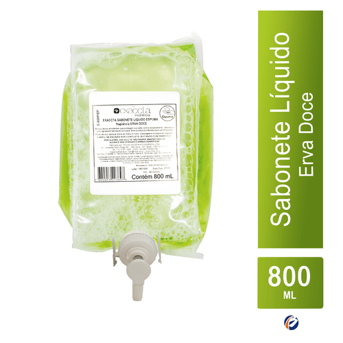 Sabonete Espuma Refil com Válvula Erva Doce 800ml Exaccta Plus Trilha