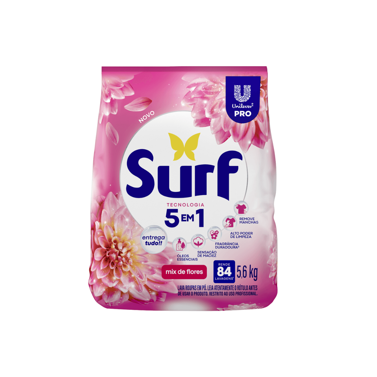 Lava Roupas em Pó Mix de Flores Profissional 5,6kg Surf