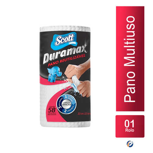 Pano Multiuso Branco 20,1cm x 21,5cm Duramax Scott