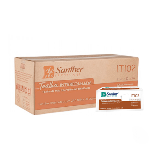 Papel Toalha Interfolha 2 Dobras Folha Dupla ITI02 2.400 folhas Inovatta