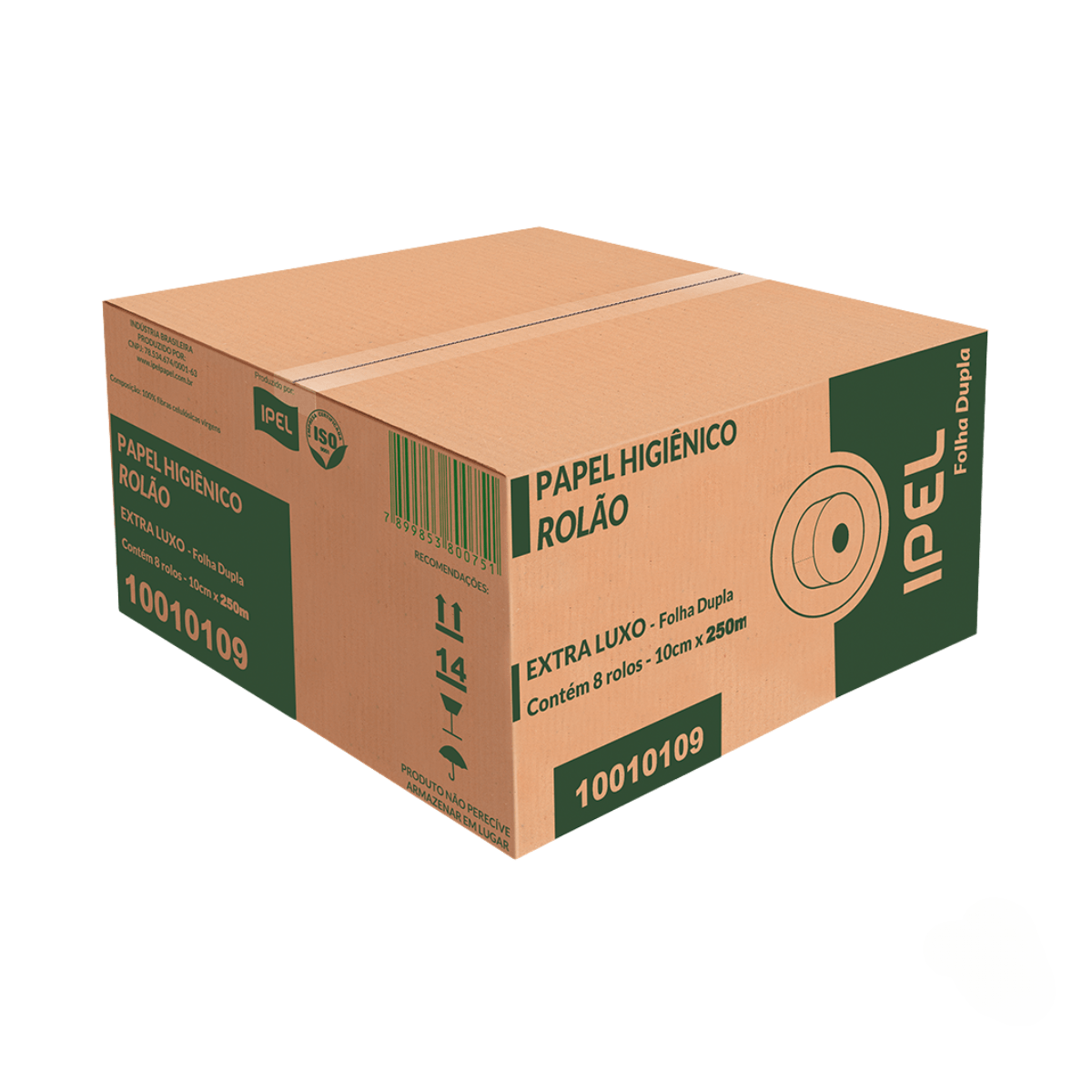 Papel Higiênico Rolão Folha Dupla 8x250m Ipel