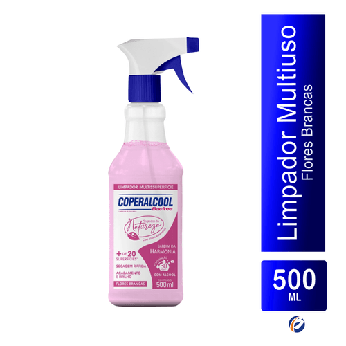 Limpador Multiuso Flores Brancas Pulverizador 500ml Coperalcool Bacfree