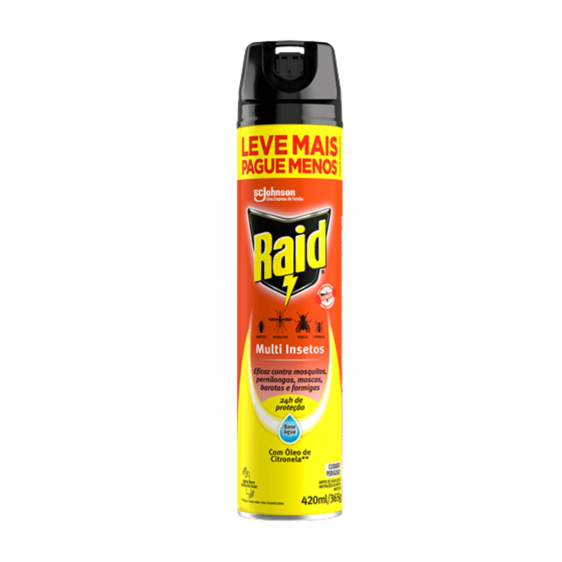Inseticida Aerossol com Oleo de Citronela Promocional 420ml Raid 103453.png