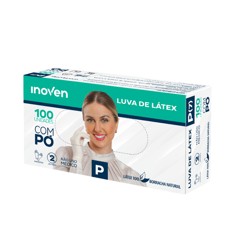 Luva Latex Com Po Tamanho P com 100 unidades Inoven 103412.png