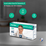 Luva Latex Com Po Transparente Tamanho P com 100 unidades Inoven 103412.png
