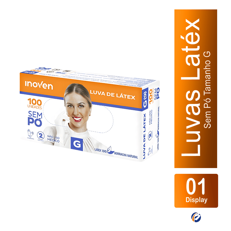 Luva Latex sem Po Tamanho G com 100 unidades Inoven 103417.png