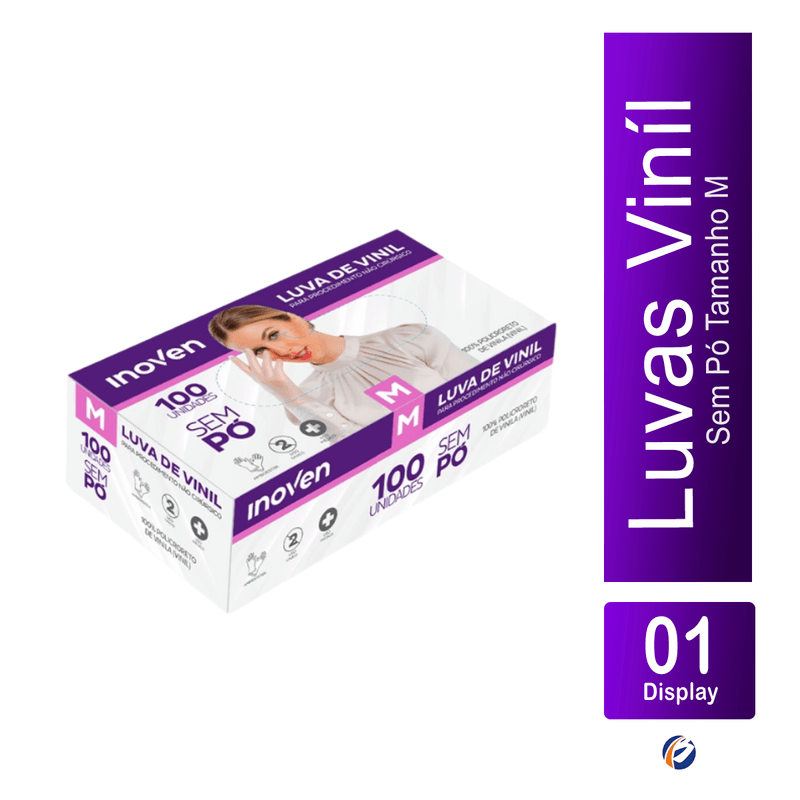 Luva Vinil Sem Po Tamanho M Descartavel com 100 unidades Inoven 103405.png