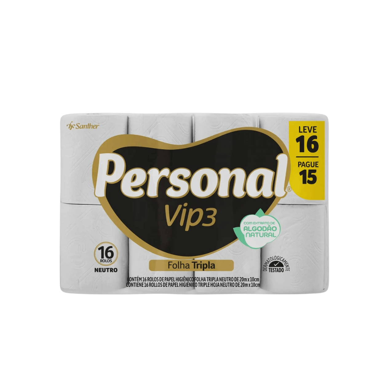 Papel Higiênico Folha Tripla Leve 16 Pague 15 Personal Vip