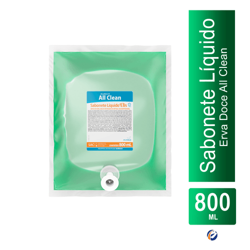 Sabonete Líquido 800ml Refil Erva Doce Elis All Clean