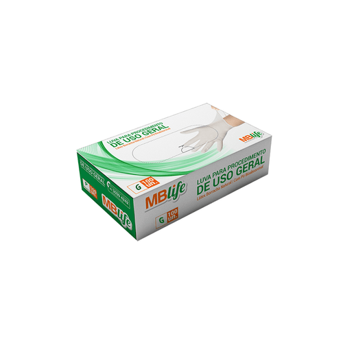 Luva Látex com Pó G CA 41486 com 100 unidades Mblife