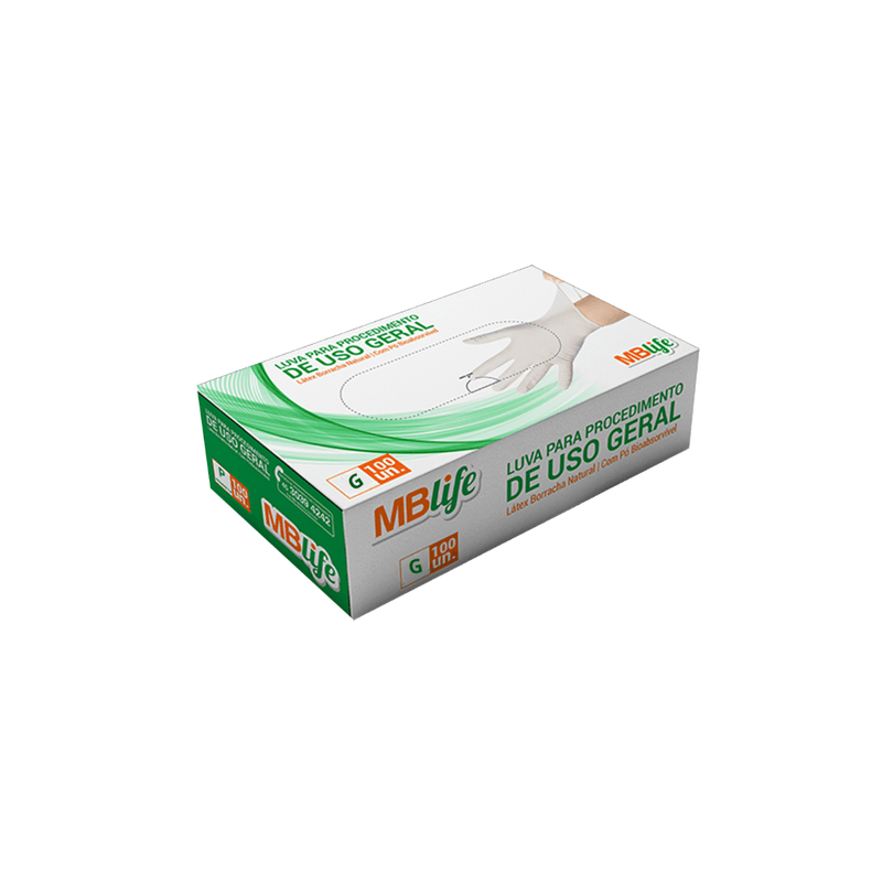 Luva Latex com Po G CA 41486 com 100 unidades Mblife 107565.png