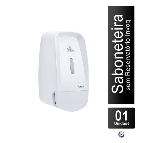 Saboneteira sem Reservatório Branco 800ml Invoq Premisse com Logo Braslimpo