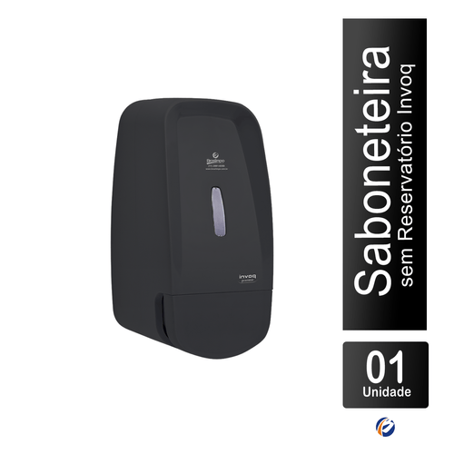 Saboneteira sem Reservatório Preto 800ml Invoq Premisse com Logo Braslimpo