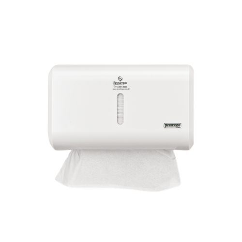 Toalheiro Interfolha Branco Compacto Urban Premisse com Logo Braslimpo