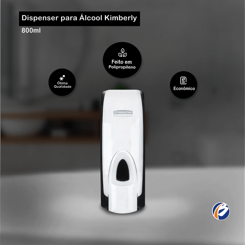Dispenser para Alcool de 800ml Preto e Branco Kimberly 105748 -2-.png