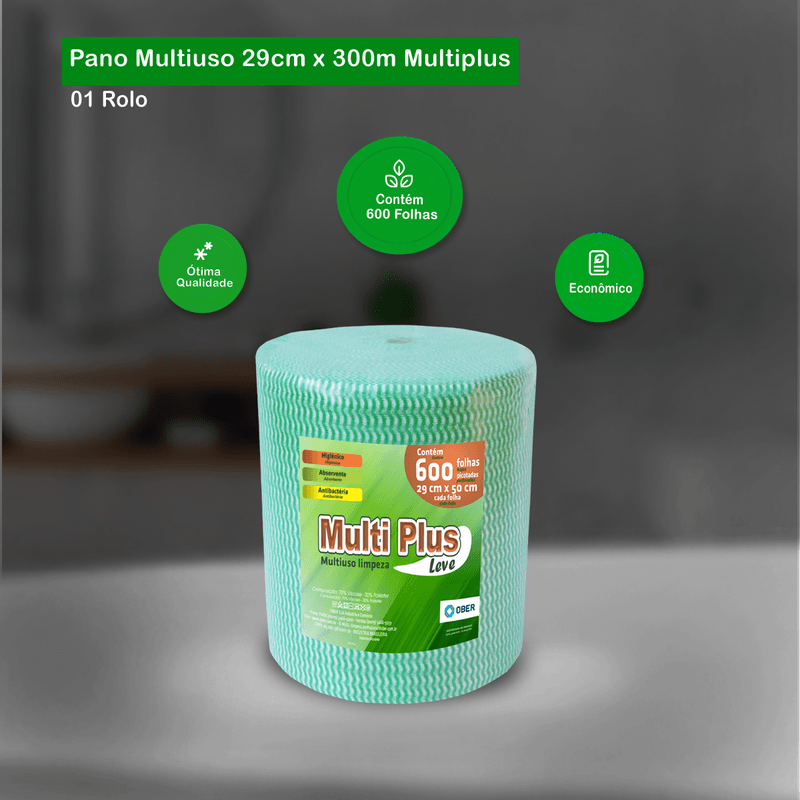 Pano Multiuso Verde Limpeza 29cmx300m MultiPlus 129772.png