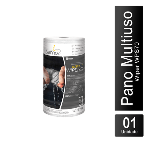 Pano Multiuso Wiper WPS70 com 100un Sanno