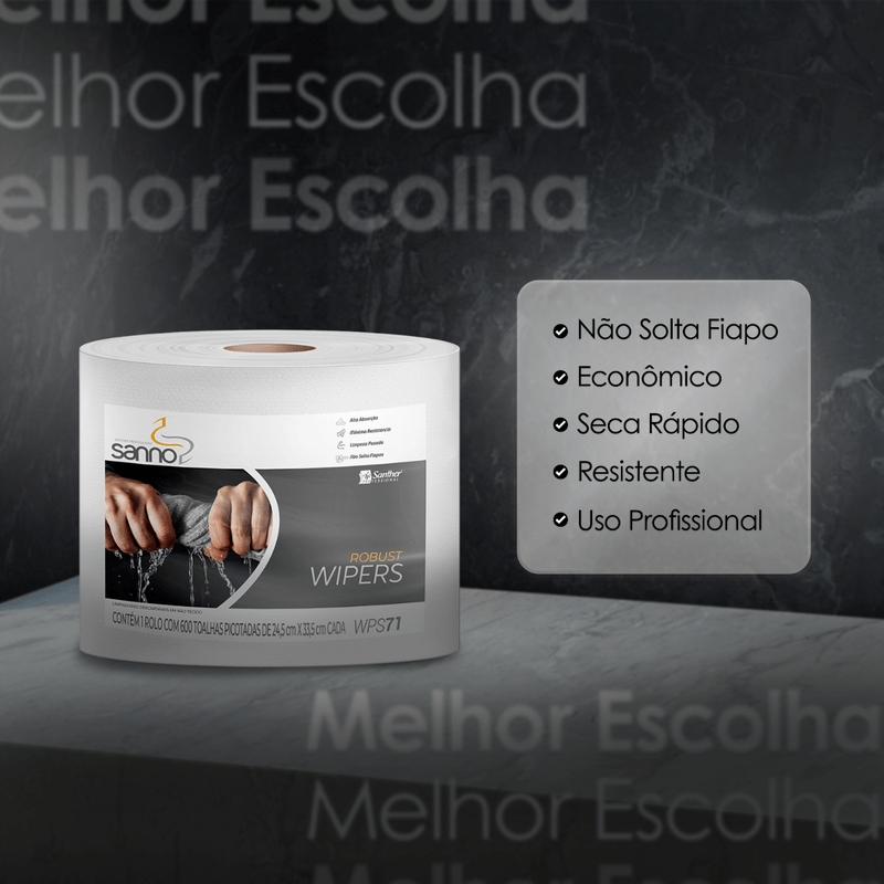 Pano Multiuso Wiper WPS71 Limpeza com 600un Sanno 106119.png