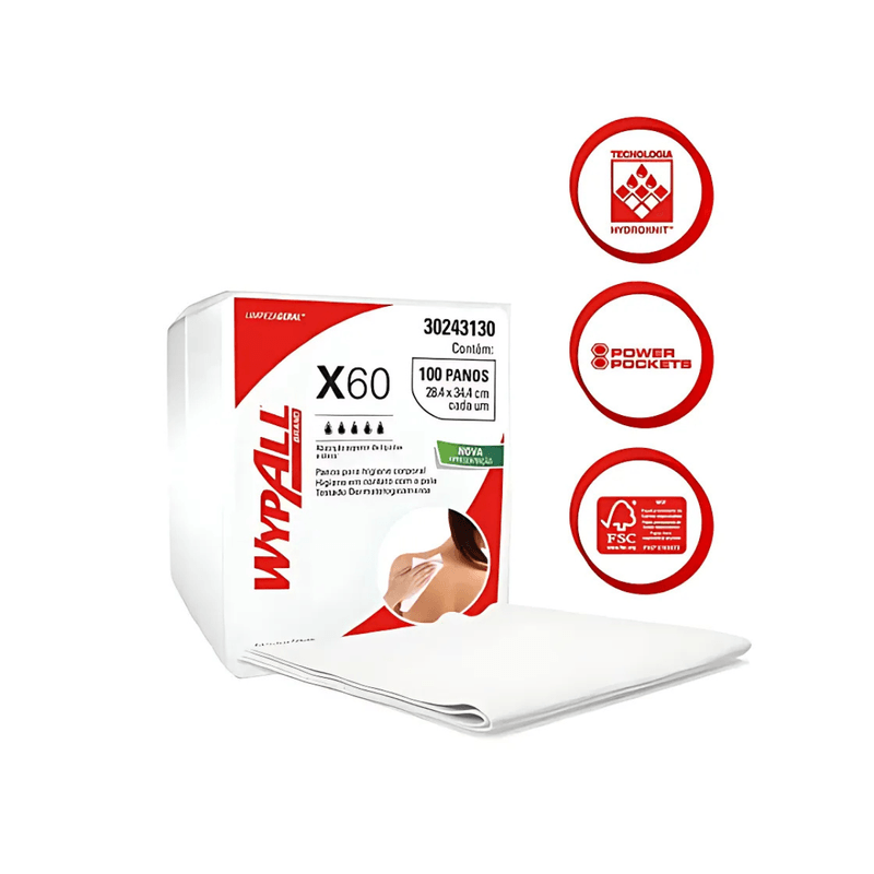 Pano Multiuso X60 Higiene Corporal  100 unidades Wypall 105136.png
