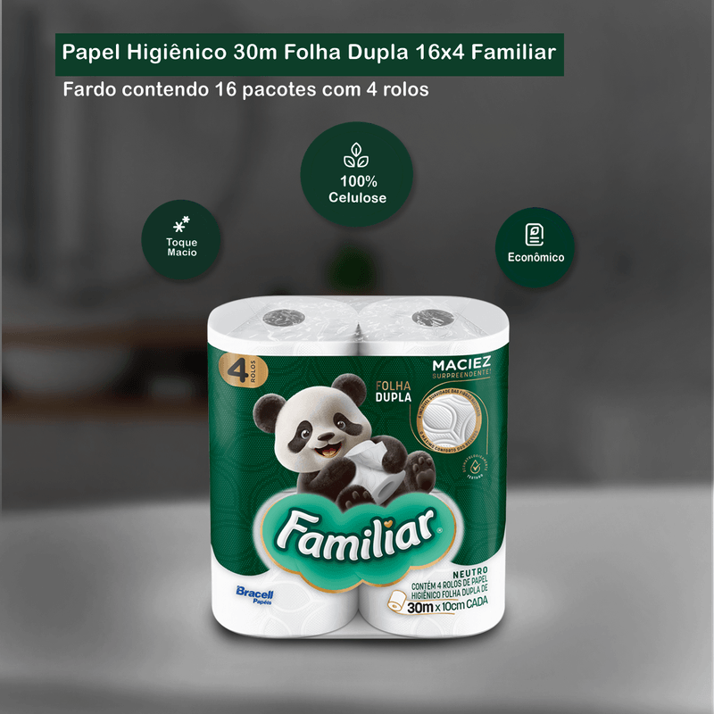Papel Higienico Folha Dupla 30 metros 16x4 Familiar 106156.png