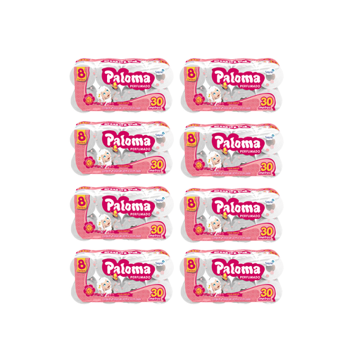 Papel Higiênico Folha Simples Perfumado Fardo 8x8 Paloma