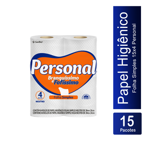 Papel Higiênico Folha Simples HPS45 Fardo 15x4 Personal