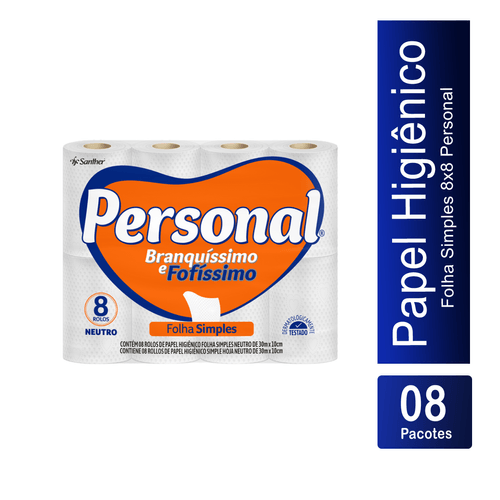 Papel Higiênico Folha Simples HSC84 Fardo 8x8 Personal