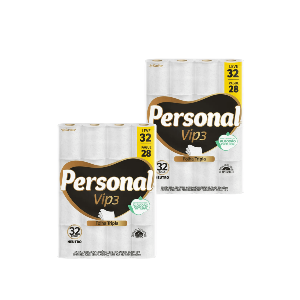 Papel Higiênico Folha Tripla Leve 32 Pague 28 2x32 Personal Vip