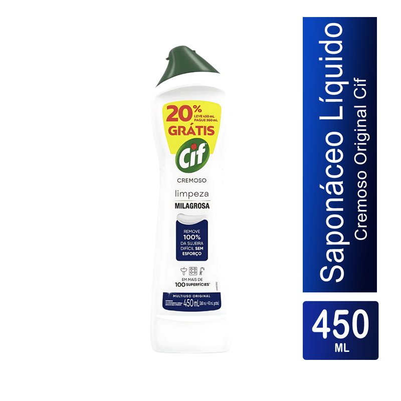 Saponaceo Limpador Multiuso Cremoso Limpeza Milagrosa 450ml Cif 103368.png