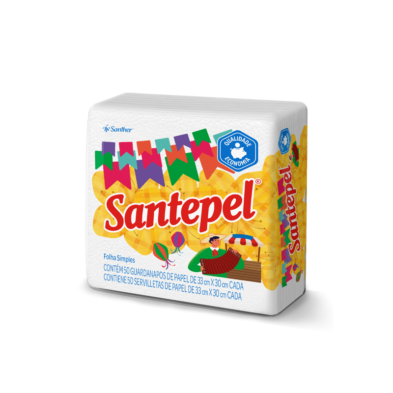 Embalagem Comemorativa Guardanapo Grande Folha Simples GST23 33x30 com 50 Unidades Santepel 101186