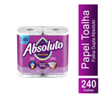 Papel Toalha Absorvente Folha Dupla 2x120 Absoluto 106408