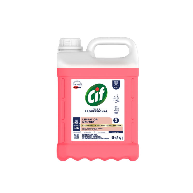 Limpa Pisos Neutro para Maquinas Automatizadas 5L Cif 103711