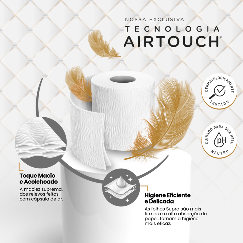 Papel Higienico Folha Tripla Tecnologia Air Touch 16 Rolos Supra 103729