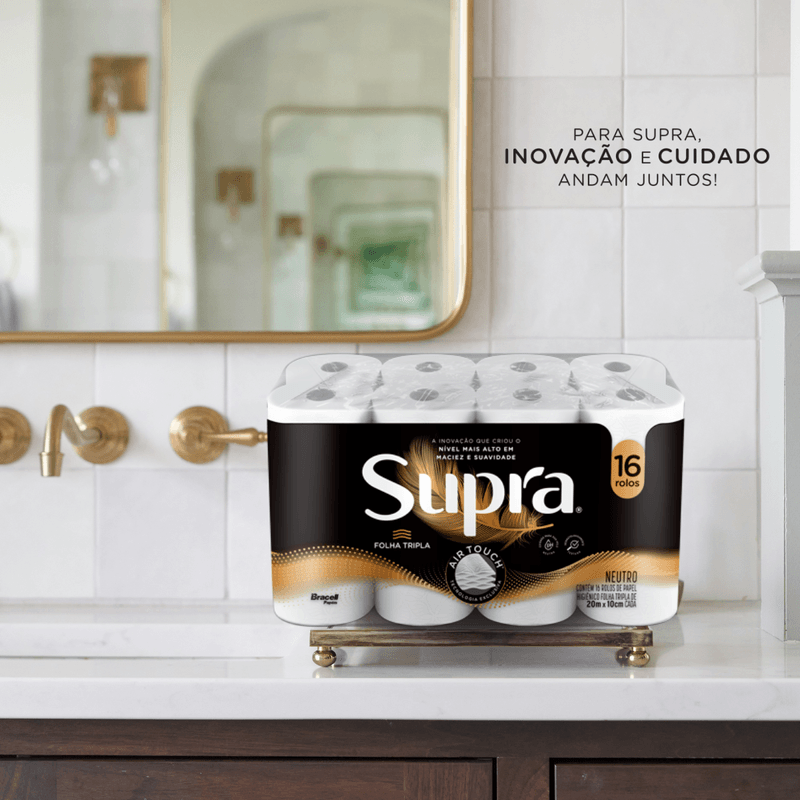 Papel Higienico Folha Tripla 20m Inovacao 16 unidades Supra 103729