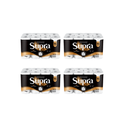 Papel Higiênico Folha Tripla 20m Fardo 4x16 Supra