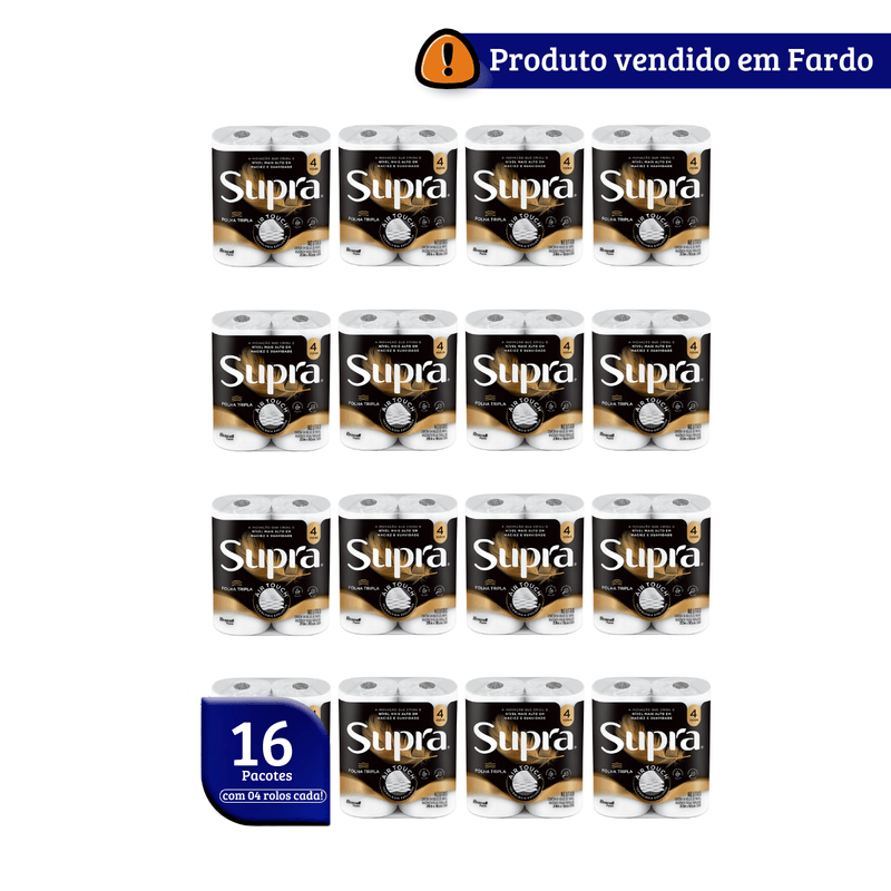 Fardo Papel Higienico Folha Tripla 20m 16x4 Supra 103724