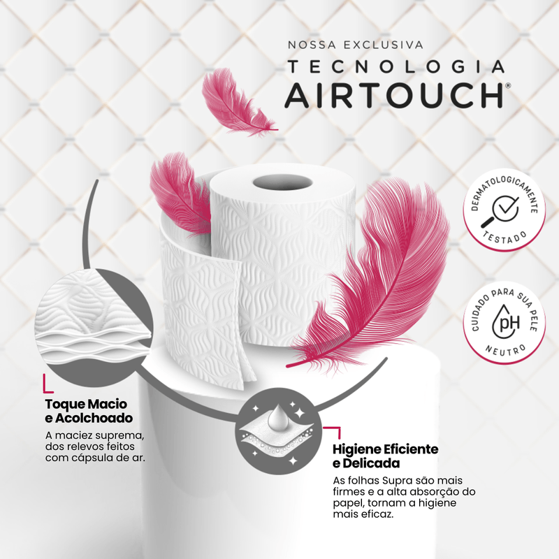 Papel Higienico Folha Dupla Tecnologia Air Touch 24 Rolos Supra 103719