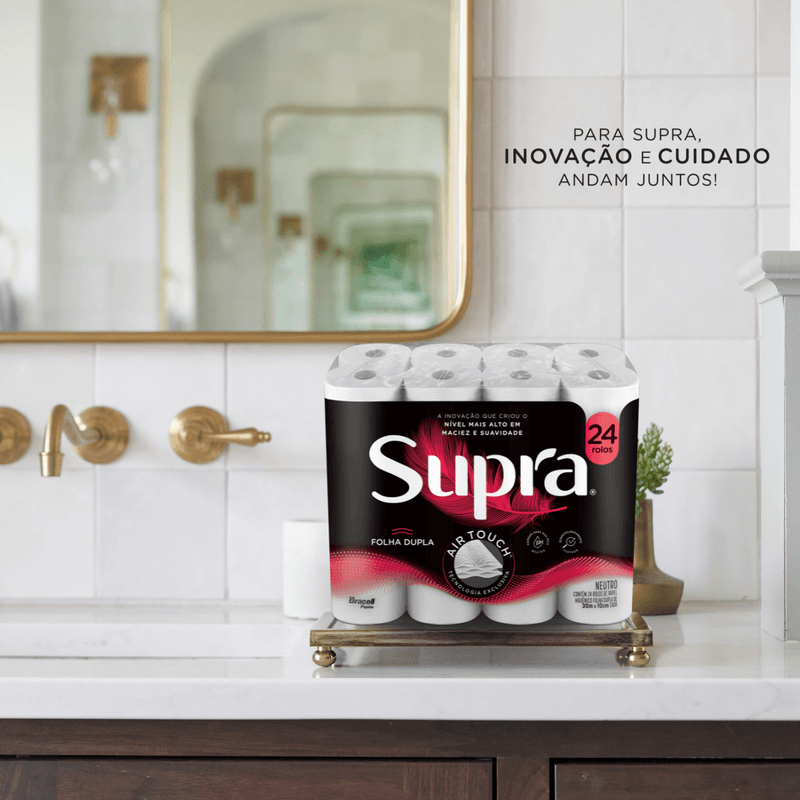 Papel Higienico Folha Dupla 30m Inovacao 24 unidades Supra 103719