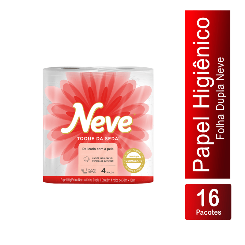 Papel Higienico Toque de Seda Folha Dupla com 4 unidades Neve 100650