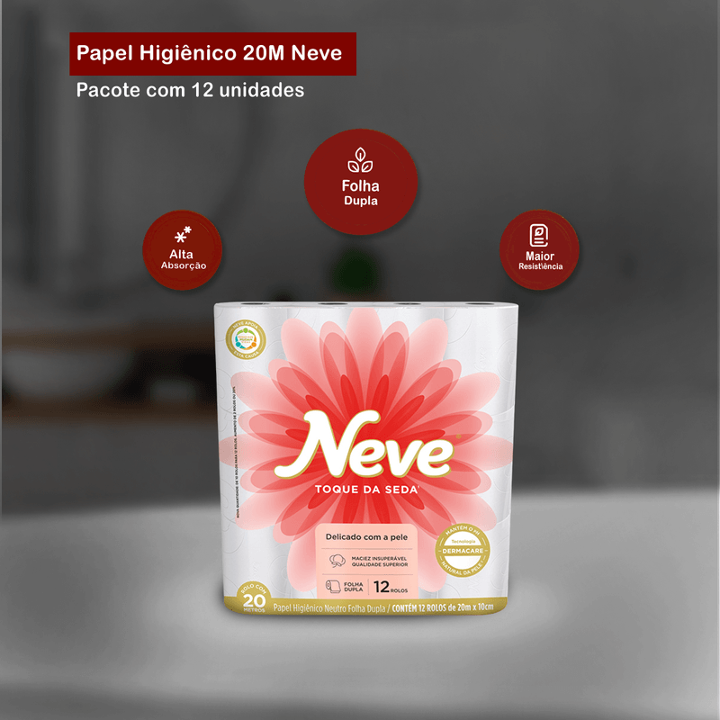 Papel Higienico Dermacare Folha Dupla com 12 unidades Neve 105444