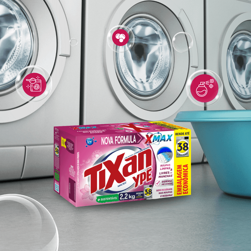 Lava Roupas Maciez Embalagem Economica 2,2kg Tixan Ype 103704