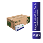 Papel Toalha Interfolhado Folha Dupla 2 Dobras 2.000 Folhas 107481
