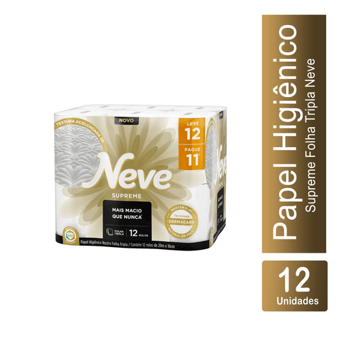 Papel Higiênico Folha Tripla Leve 12 Pague 11 Neve
