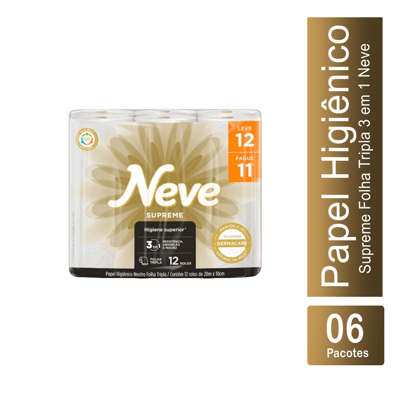 Papel Higienico Supreme Neutro 4x12 Neve 102473